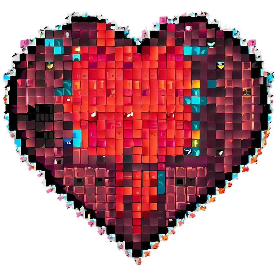 Magical Pixel Heart Png Usa