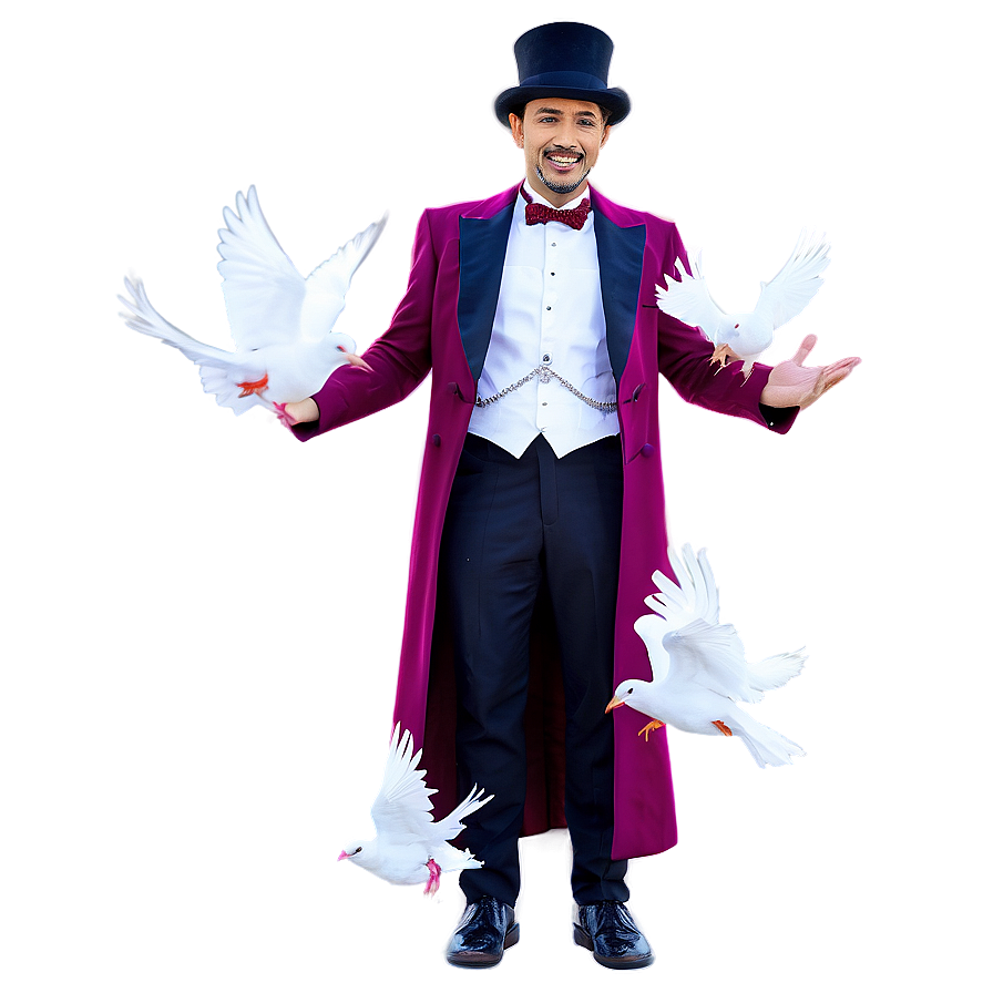 Magician With Doves Png 81