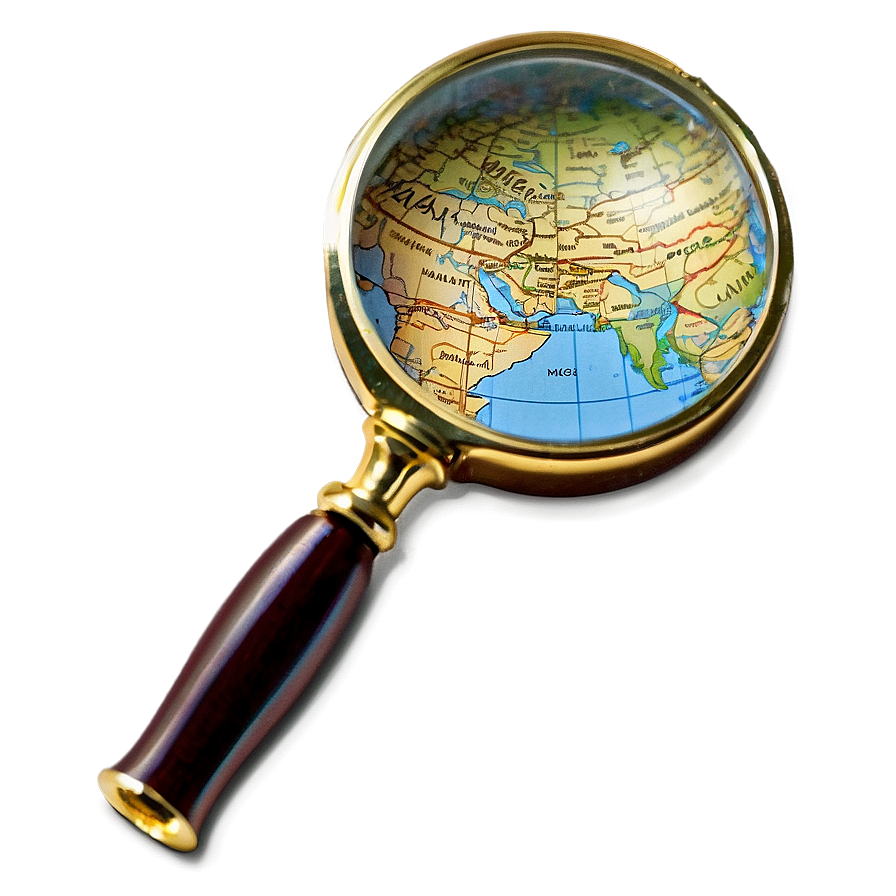 Magnifying Glass And Map Png Top