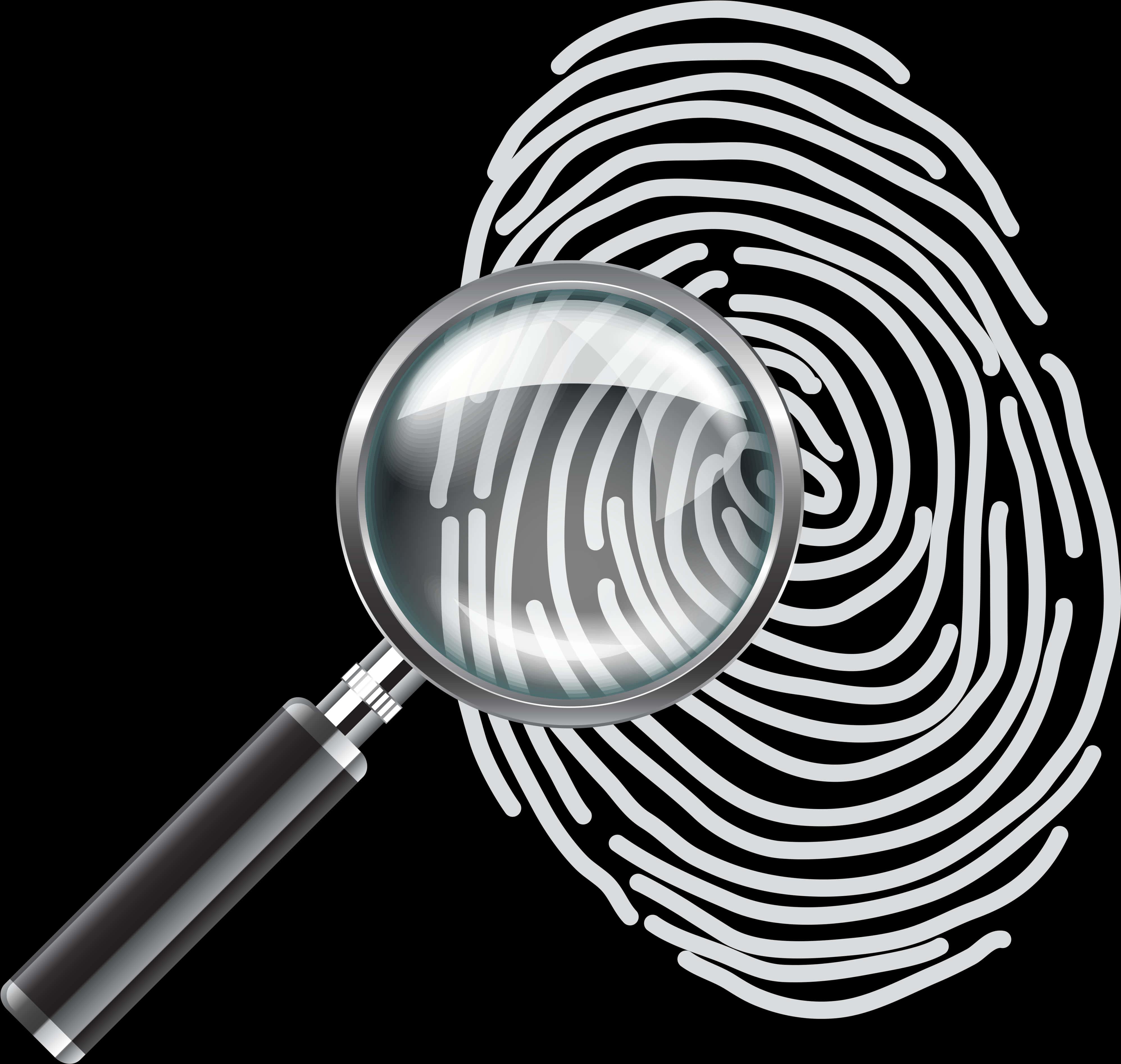 Magnifying Glass Fingerprint Analysis