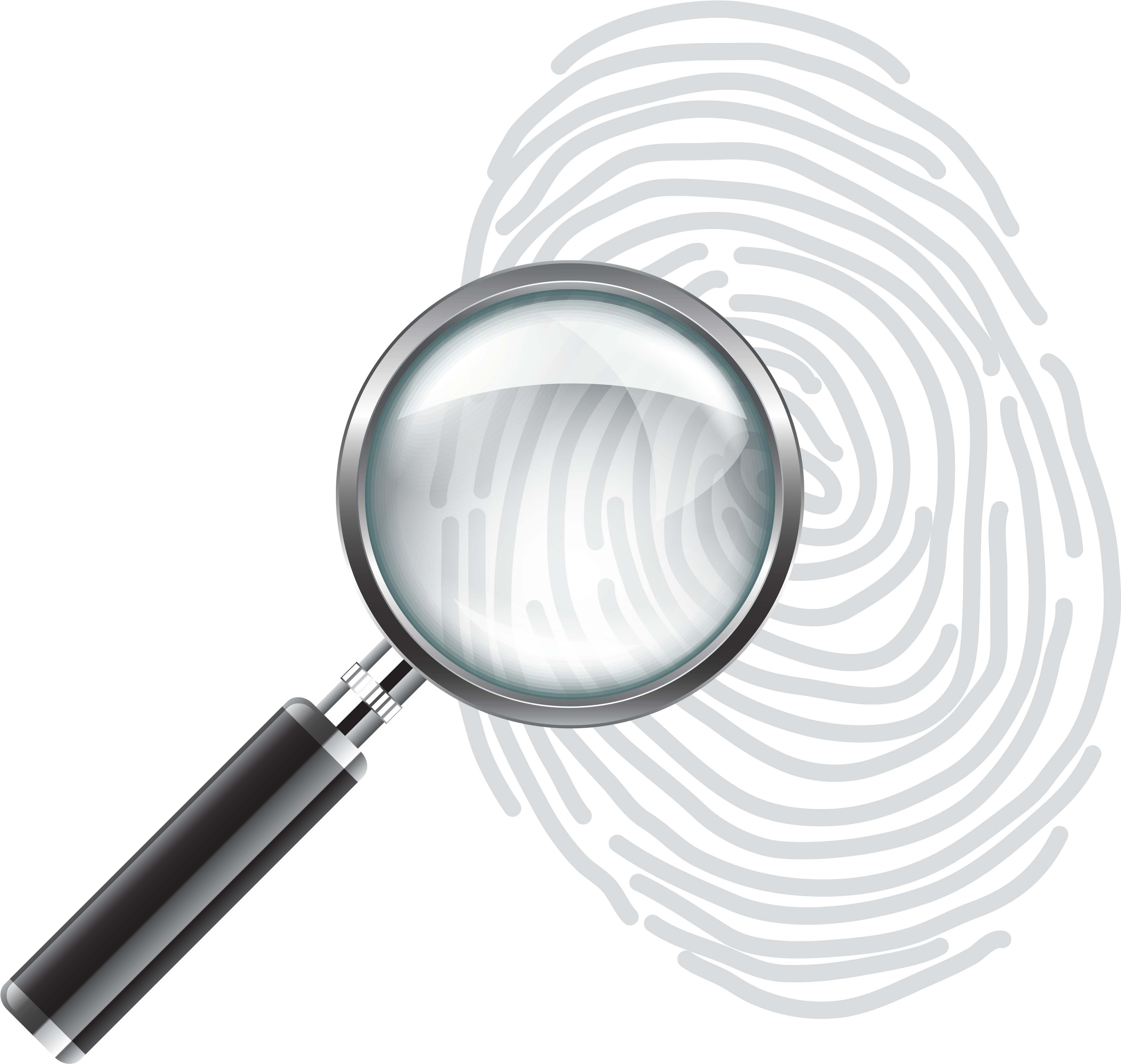 Magnifying Glass Fingerprint Analysis