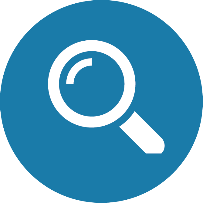 Magnifying Glass Icon Blue Background