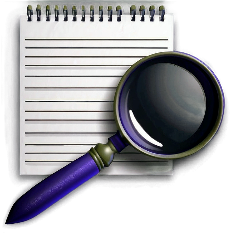 Magnifying Glass On Paper Png Noe15