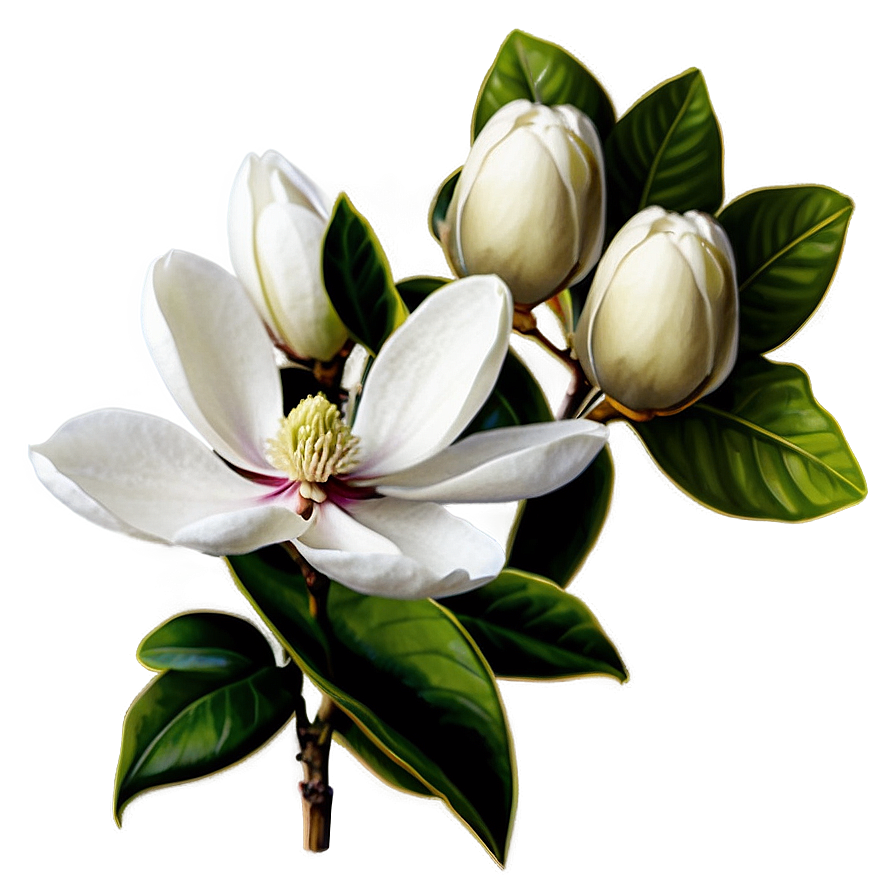 Magnolia Botanical Print Png Quv12