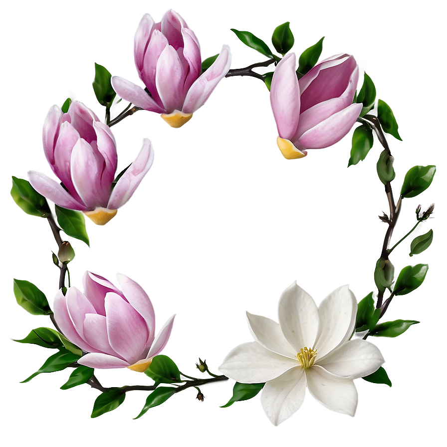 Magnolia Flower Frame Png 06252024