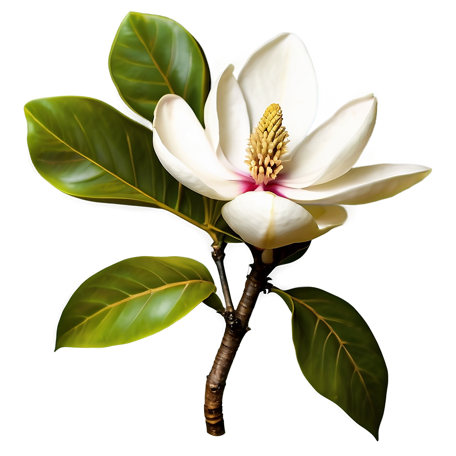 Magnolia Flower With Leaves Png 24