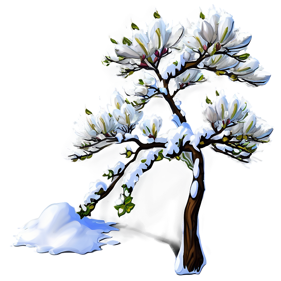 Magnolia Tree In Snow Png Xan20