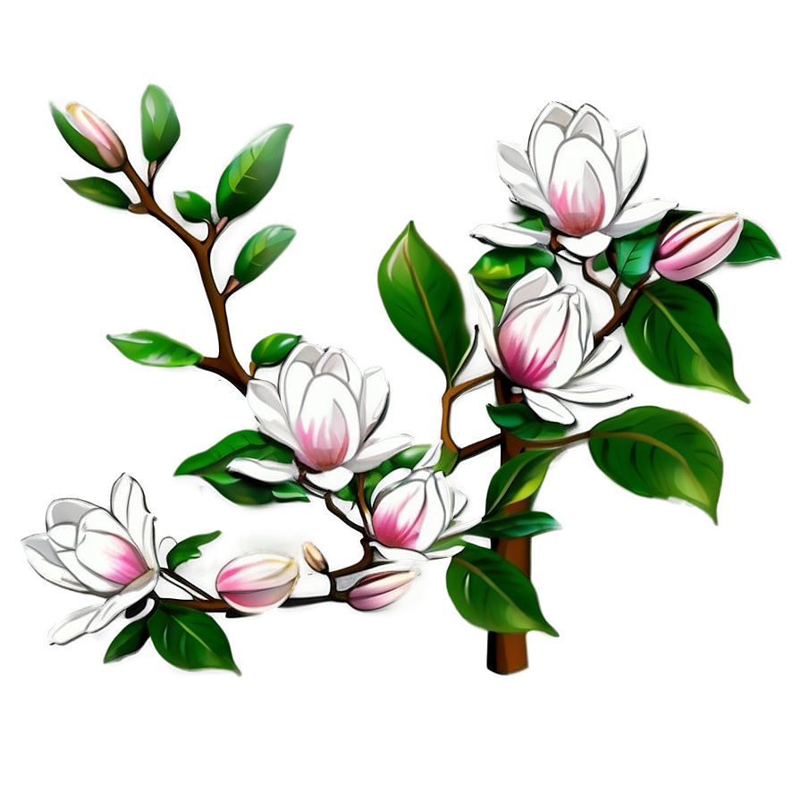 Magnolia Tree Line Drawing Png Xus