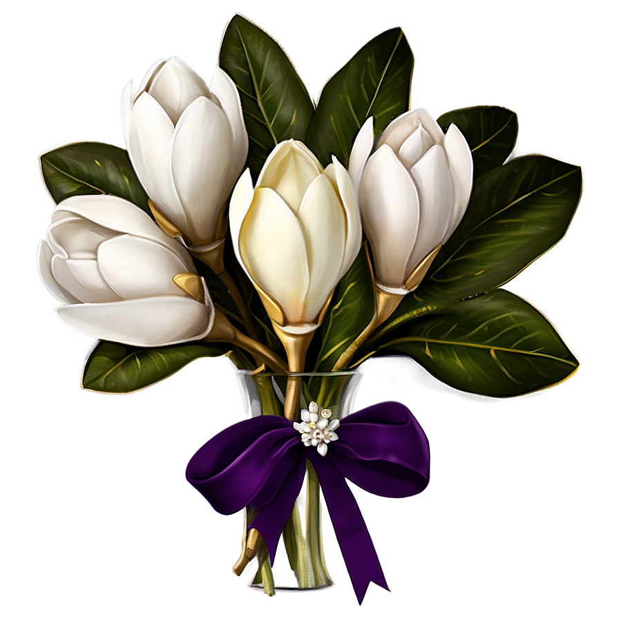 Magnolia Wedding Bouquet Png 34