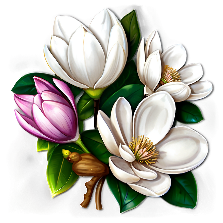 Magnolia Wedding Bouquet Png Kjg19