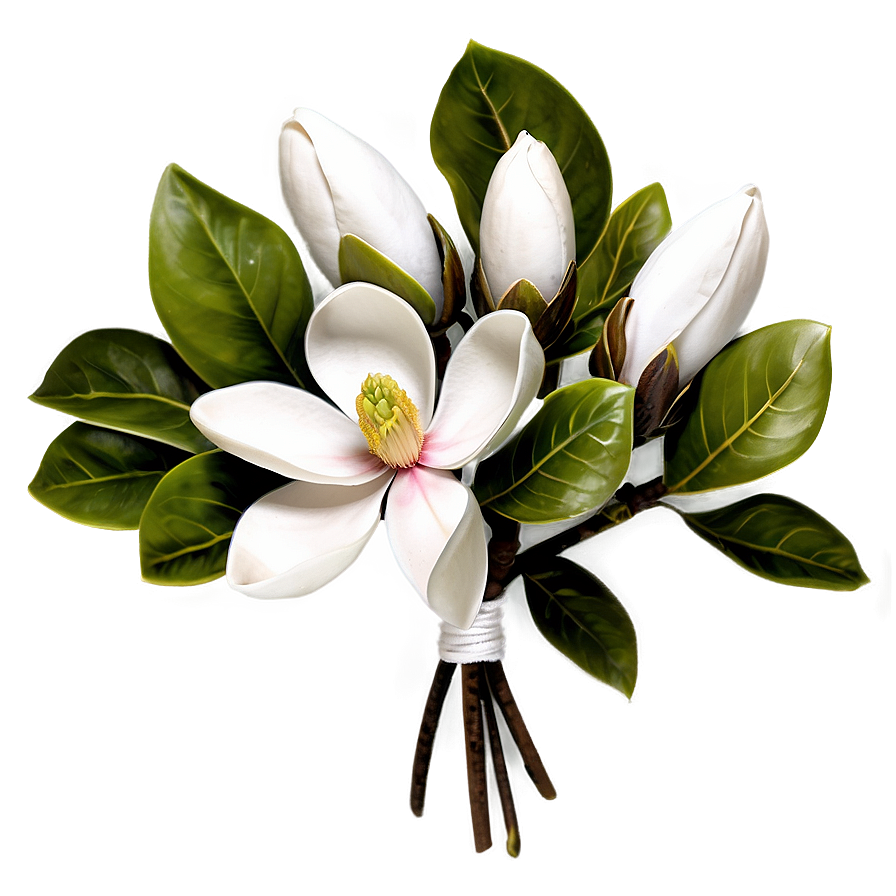 Magnolia Wedding Bouquet Png Pvp94