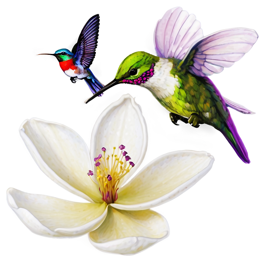 Magnolia With Hummingbird Png 4