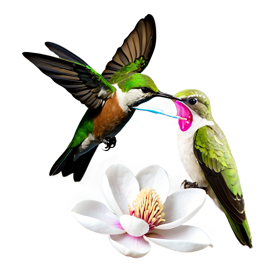 Magnolia With Hummingbird Png Xgm55