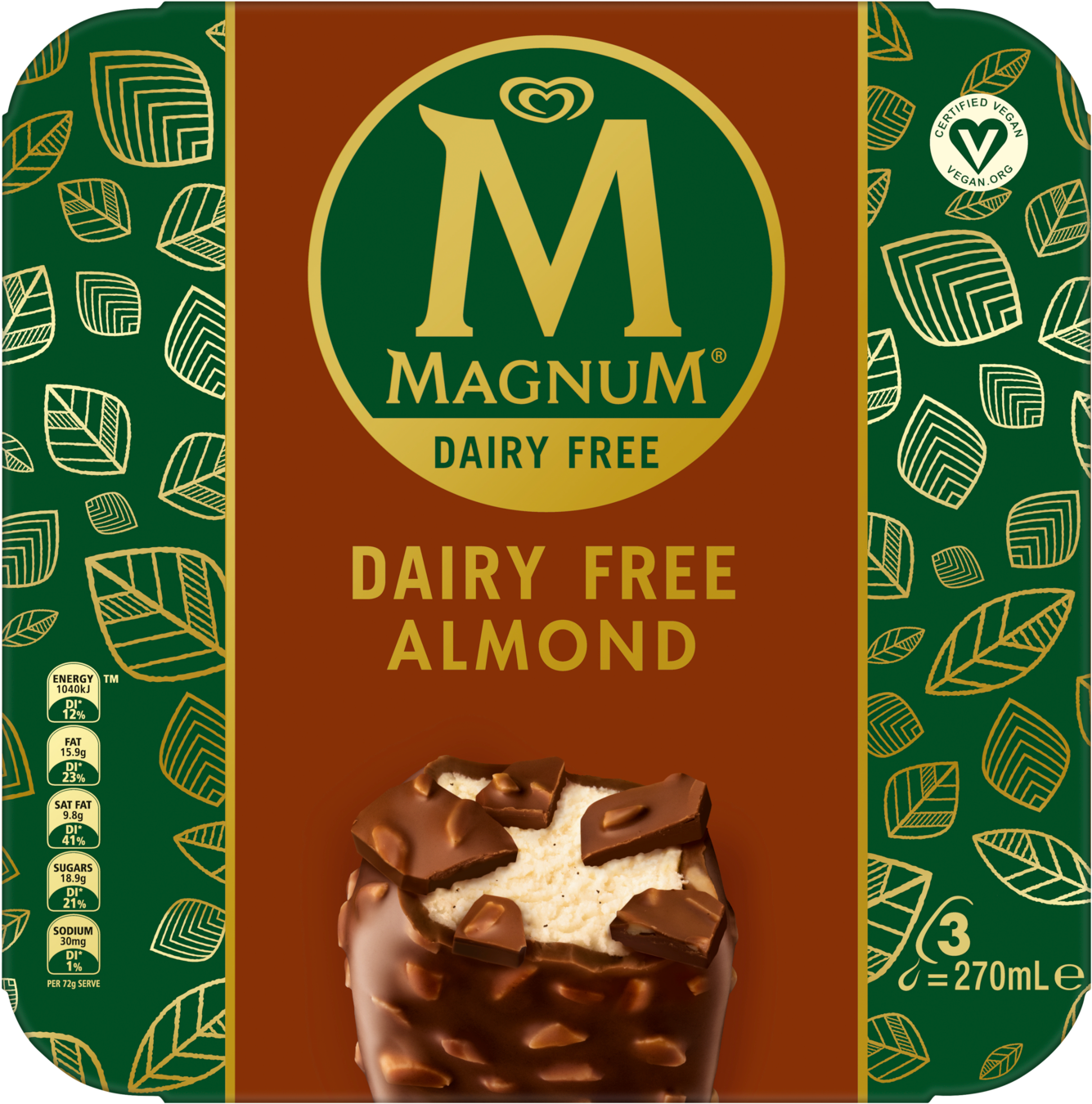 Magnum Dairy Free Almond Ice Cream Packaging