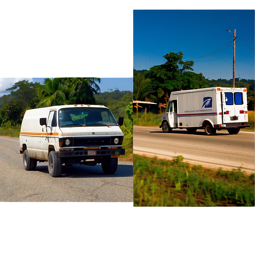 Mail Truck On Rural Road Png 06282024