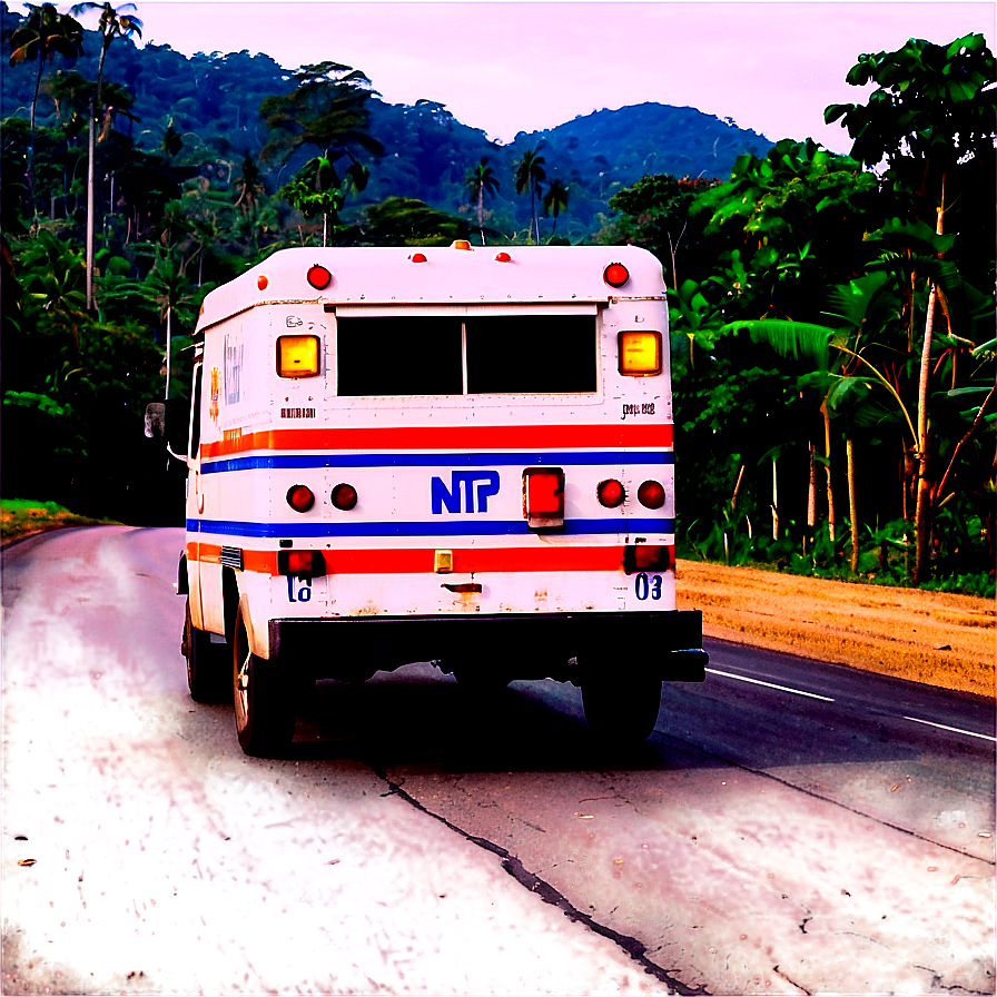 Mail Truck On Rural Road Png Oti36