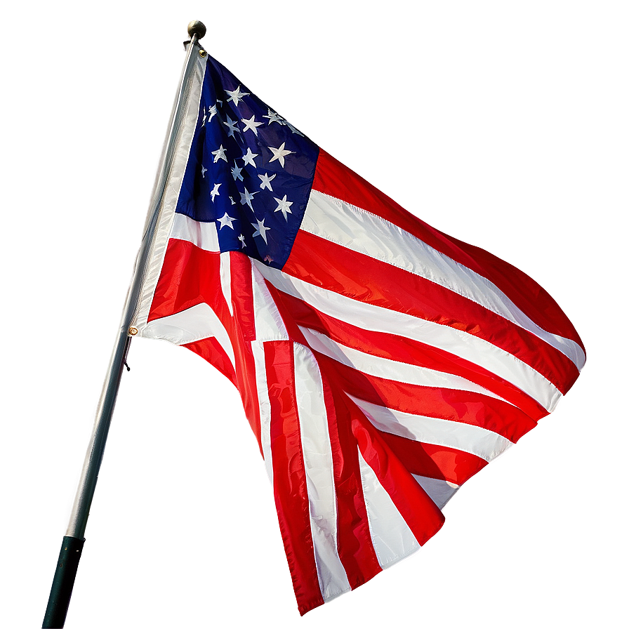 Majestic American Flag On Pole Display Png Wrk63