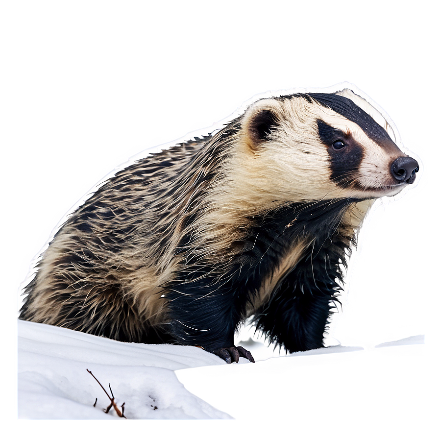 Majestic Badger In Snow Png 65