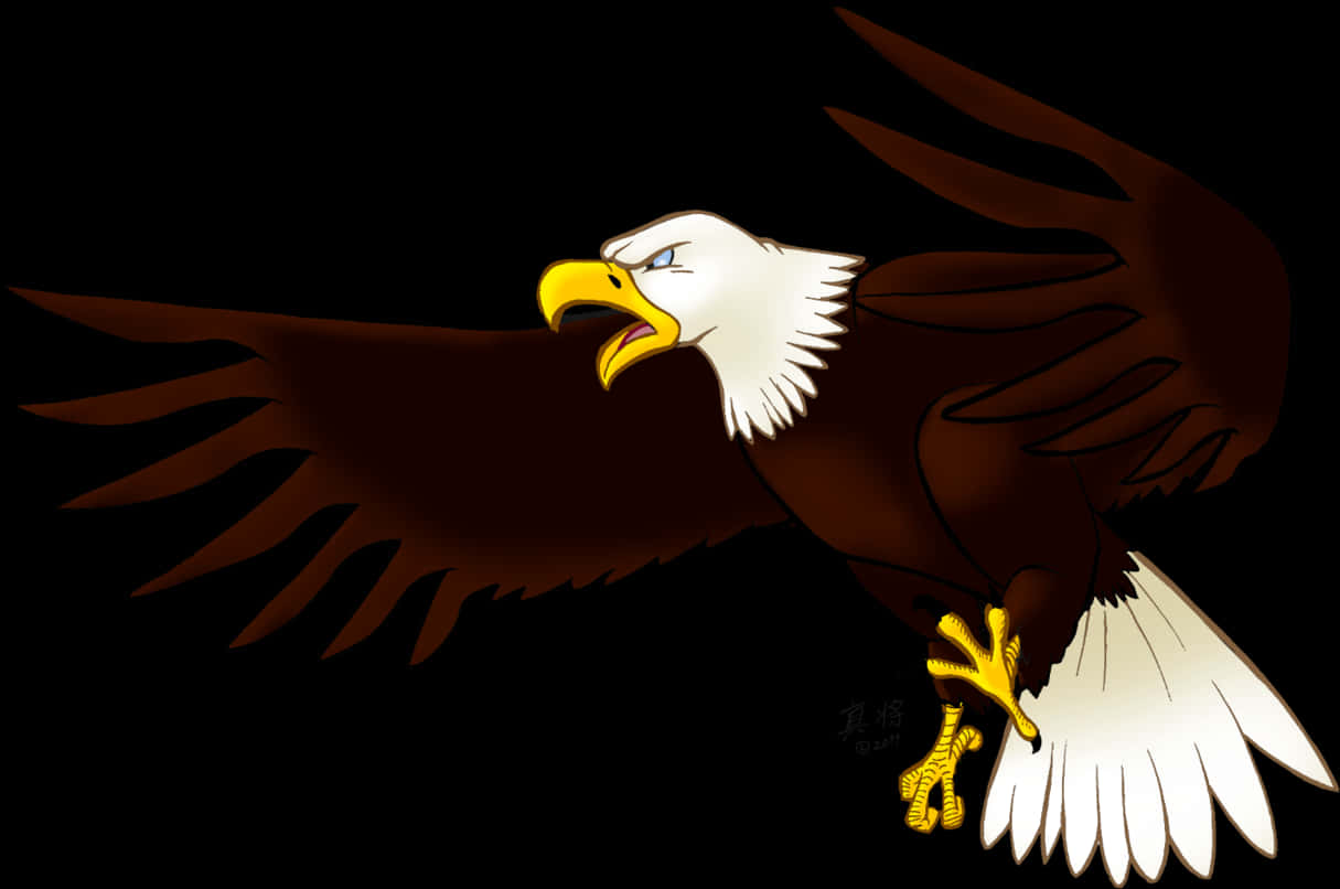 Majestic Bald Eagle Illustration