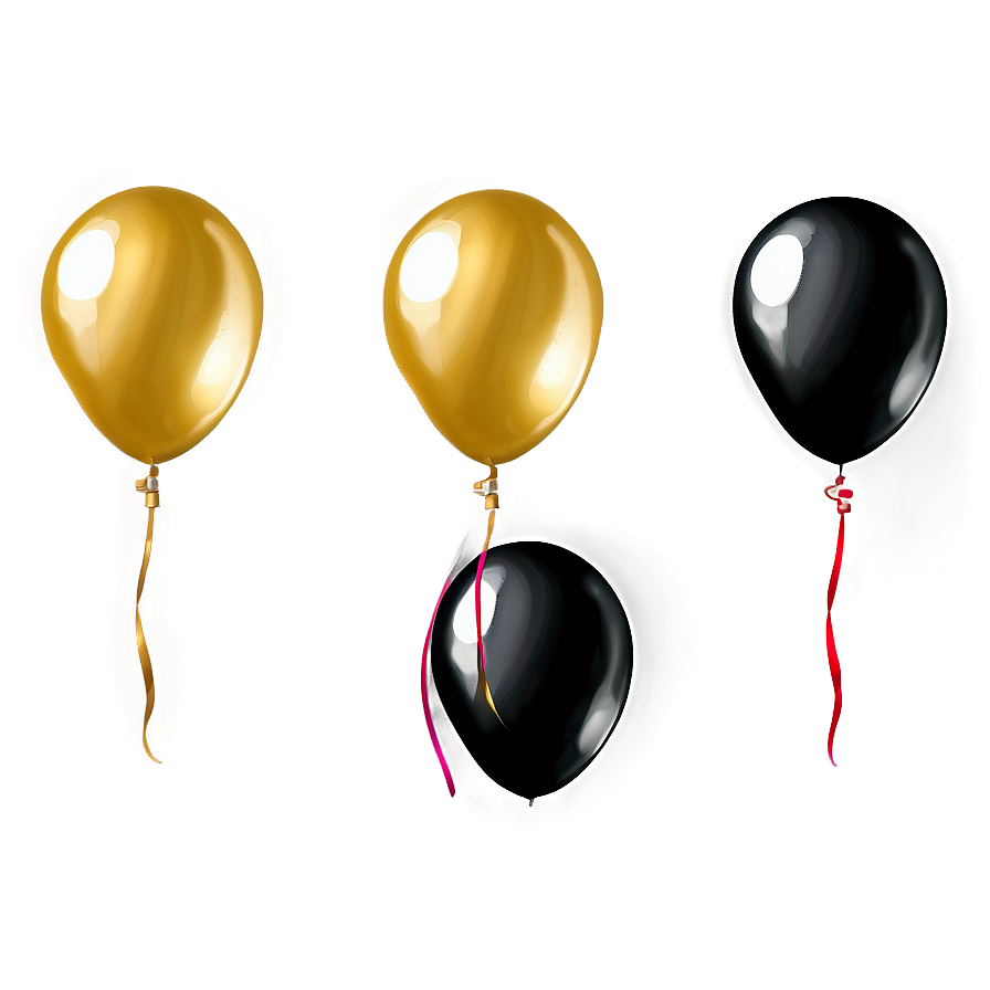 Majestic Black And Gold Balloons Png 06132024