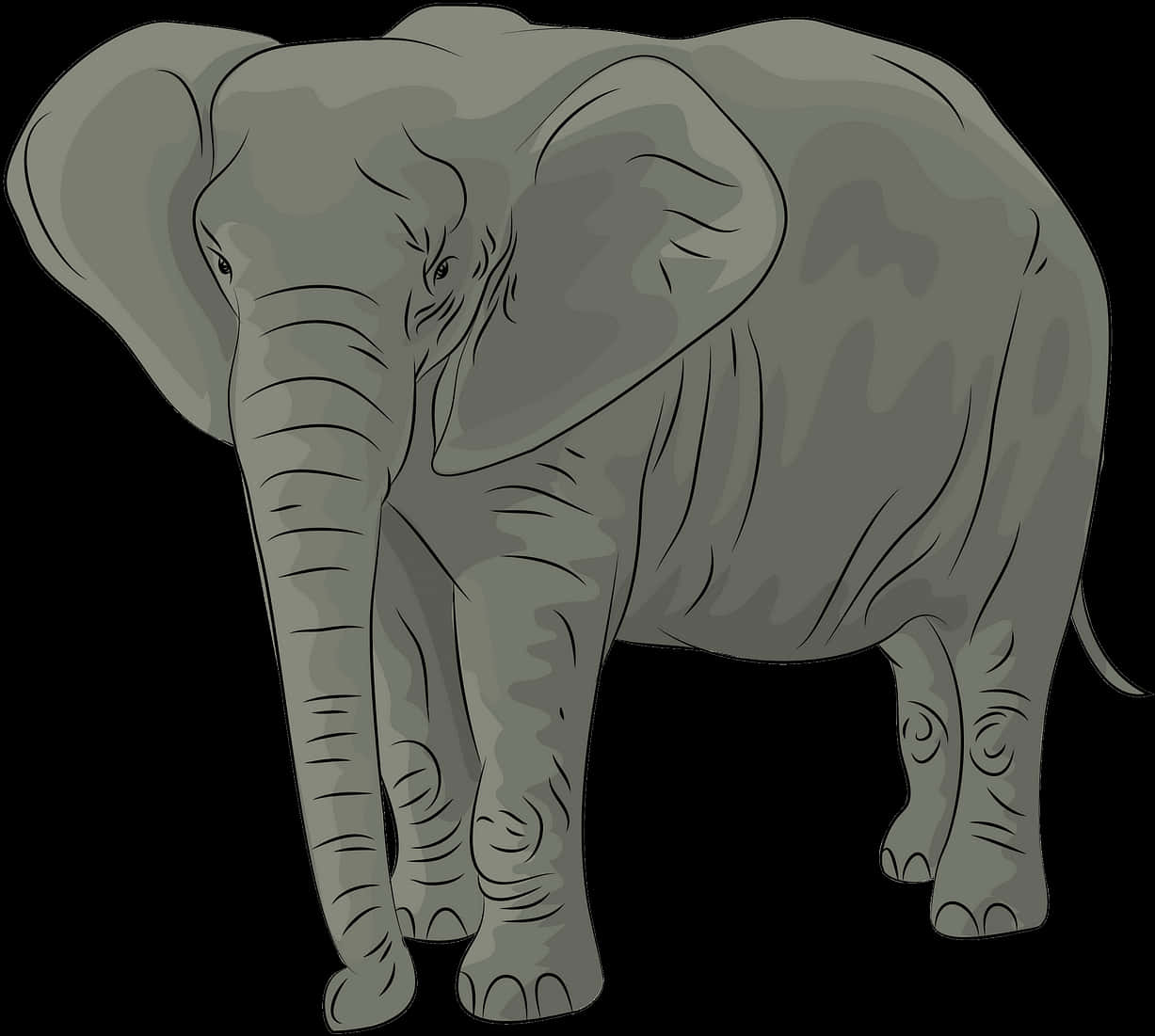 Majestic_ Grey_ Elephant_ Illustration