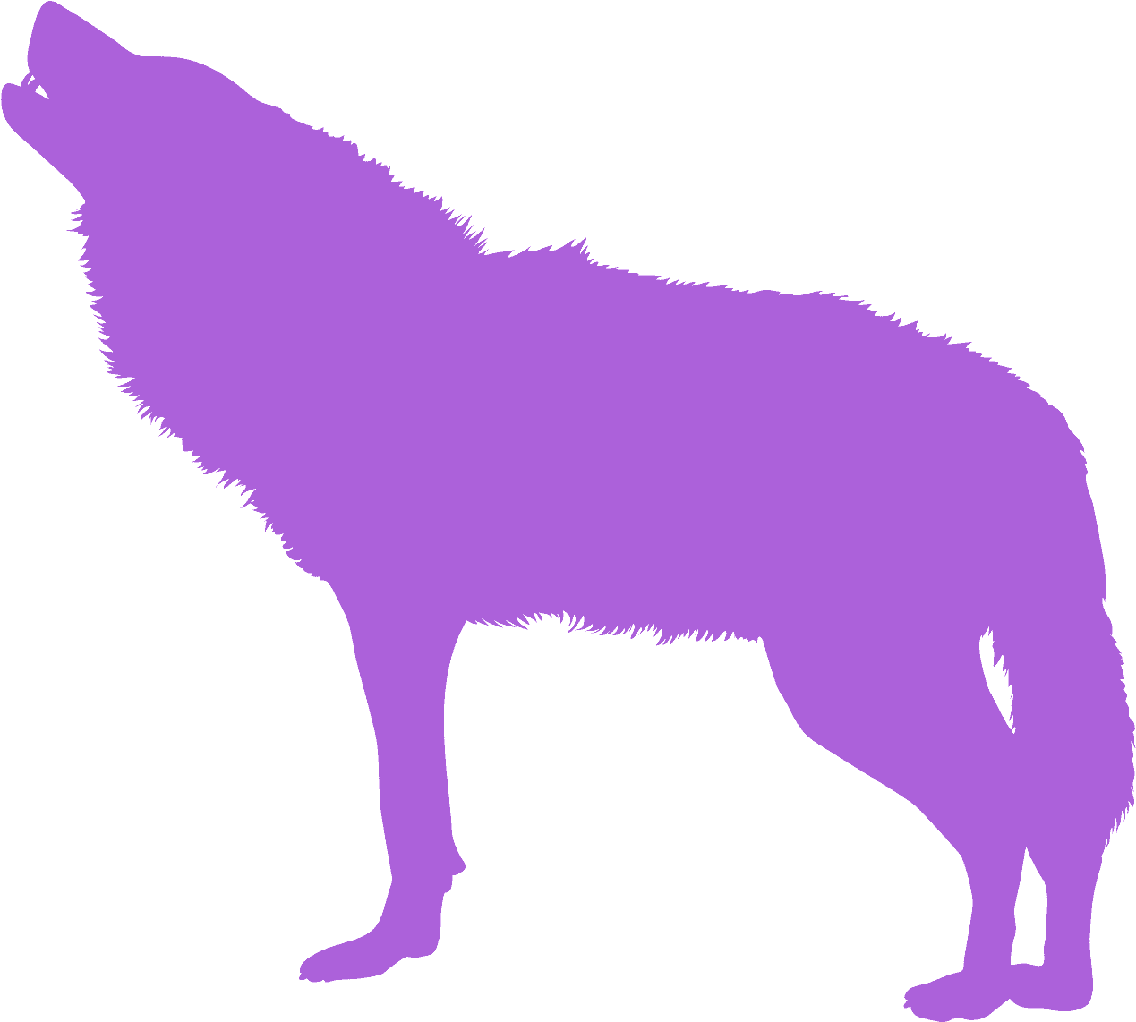 Majestic Howling Wolf Silhouette.png