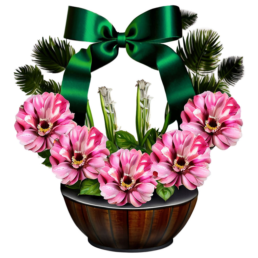 Majestic Pink Flower Arrangement Png Khk