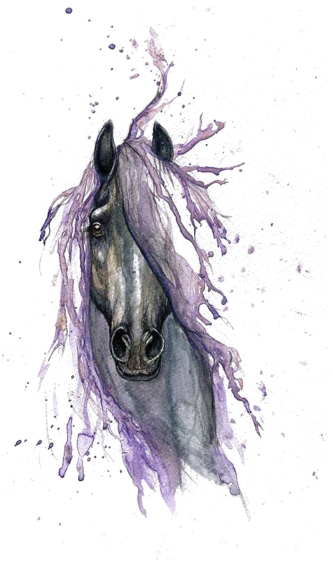 Majestic Purple Maned Horse Artwork