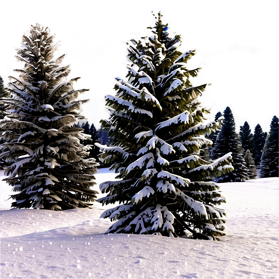 Majestic Snow Trees Png Jji93