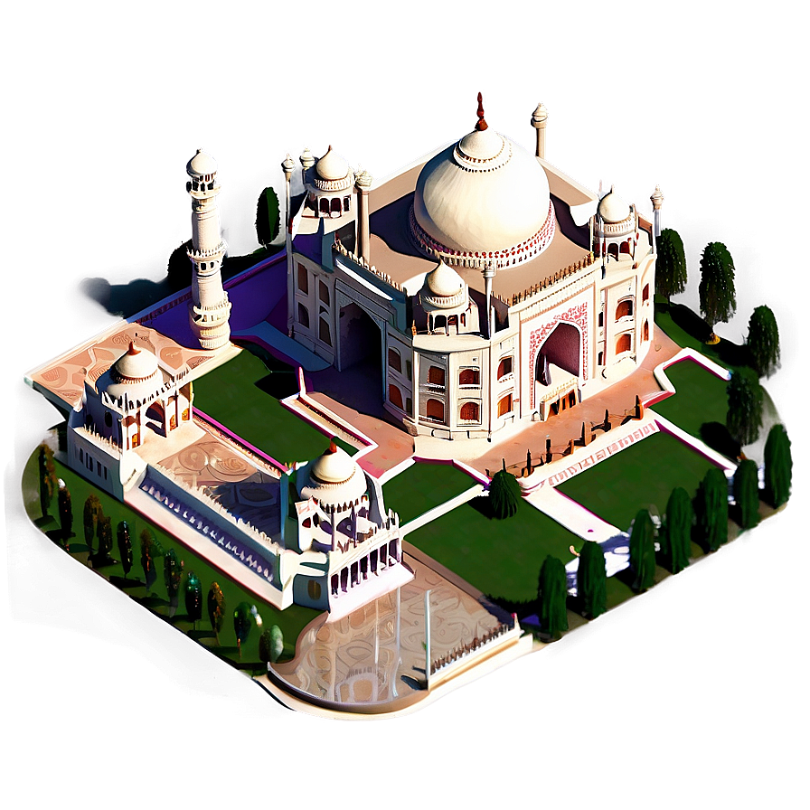 Majestic Taj Mahal Aerial View Png Gus