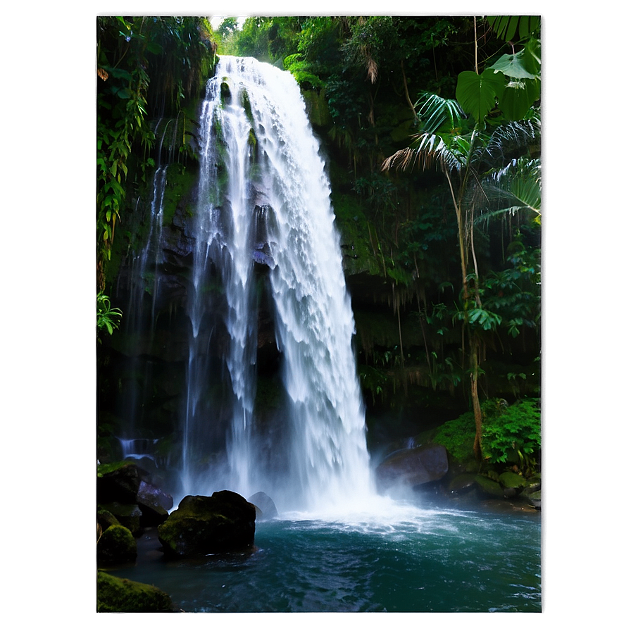 Majestic Waterfall In Jungle Photo Png 87