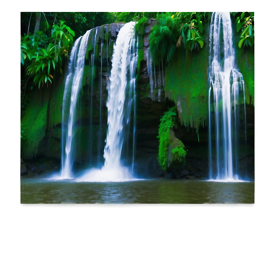 Majestic Waterfall In Jungle Photo Png Tmr