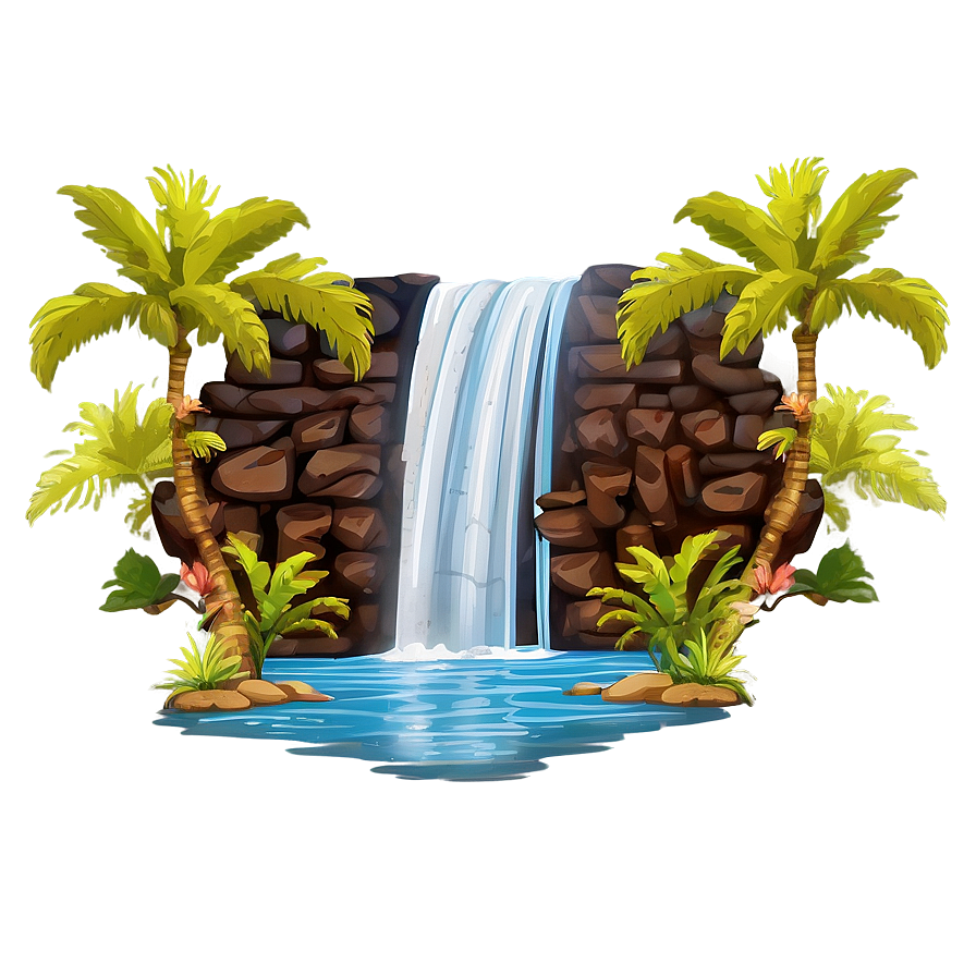 Majestic Waterfall Oasis Landscape Png 06232024