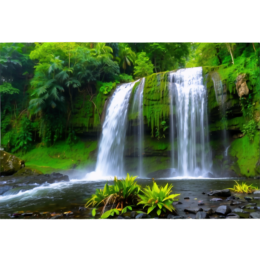 Majestic Waterfall View Png 2