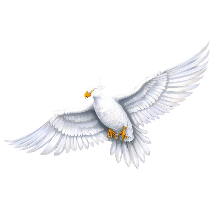 Majestic White Wings Illustration Png 72