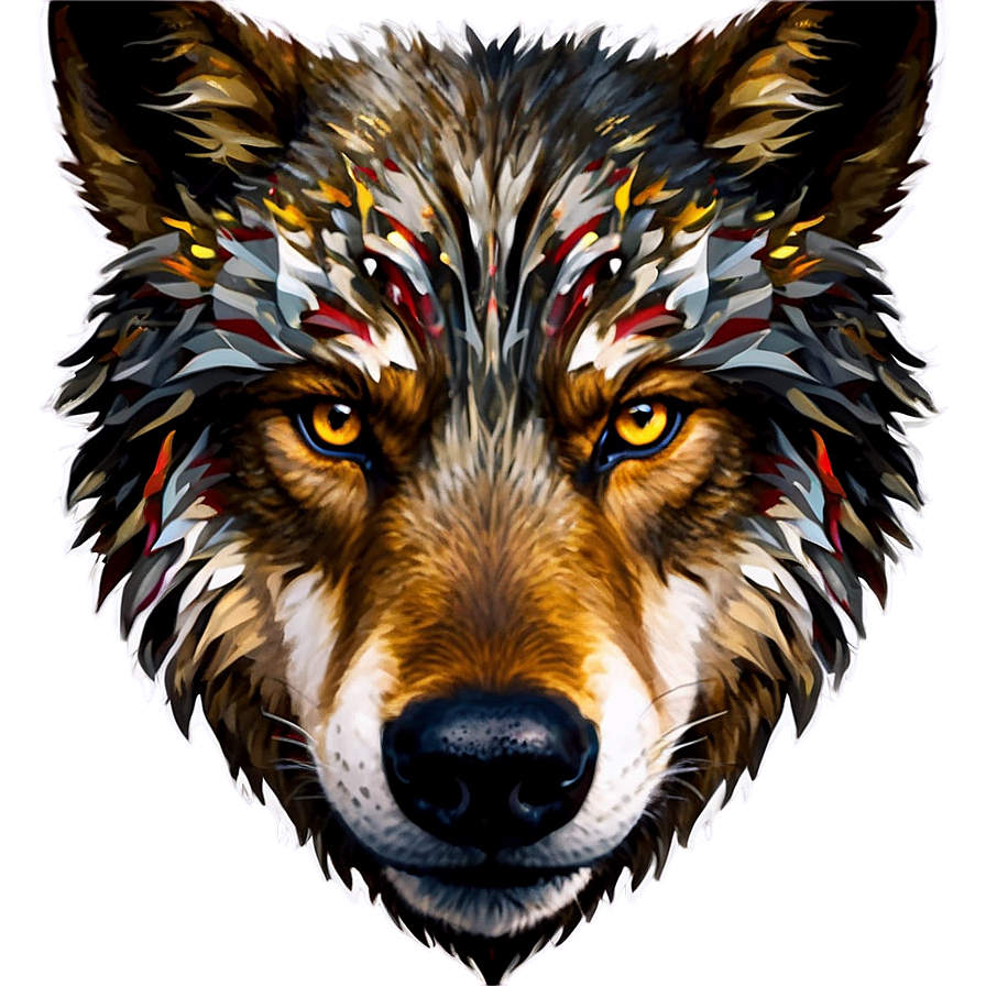 Majestic Wolf Face Art Png Gel89