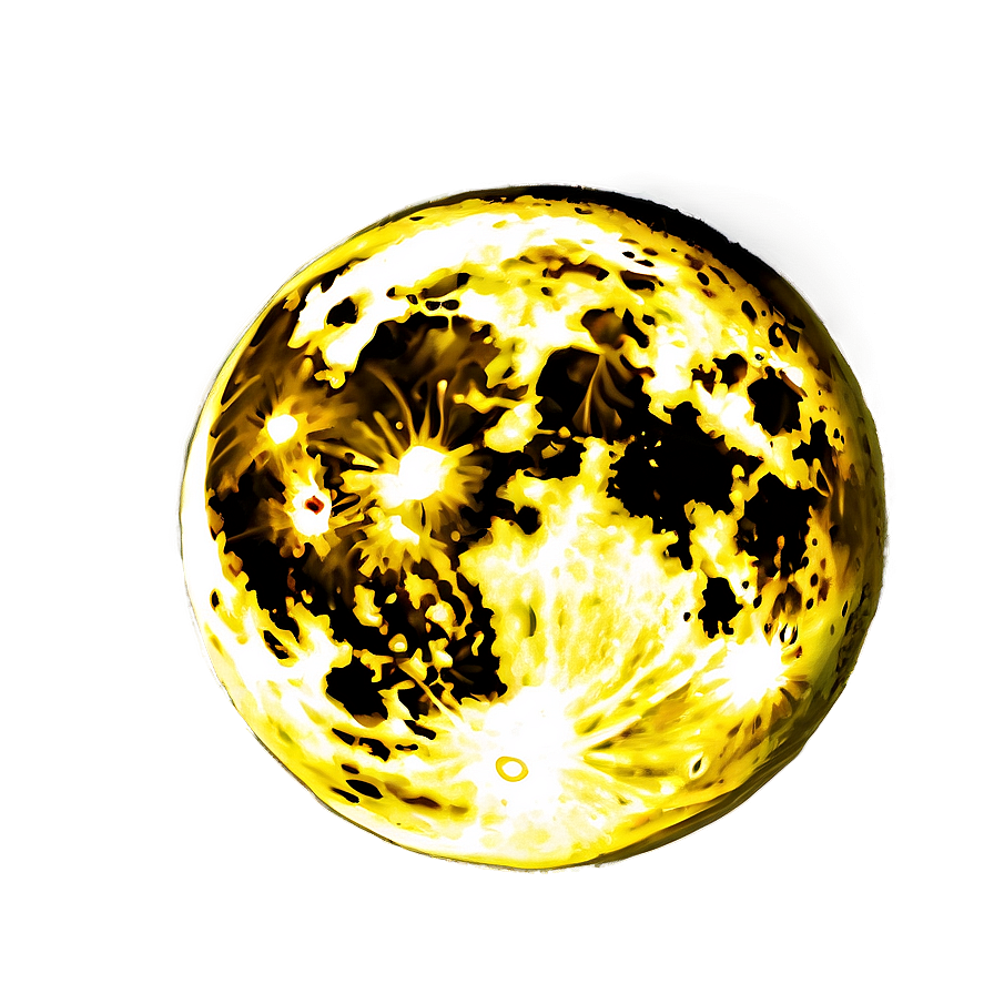 Majestic Yellow Full Moon Png Nda50