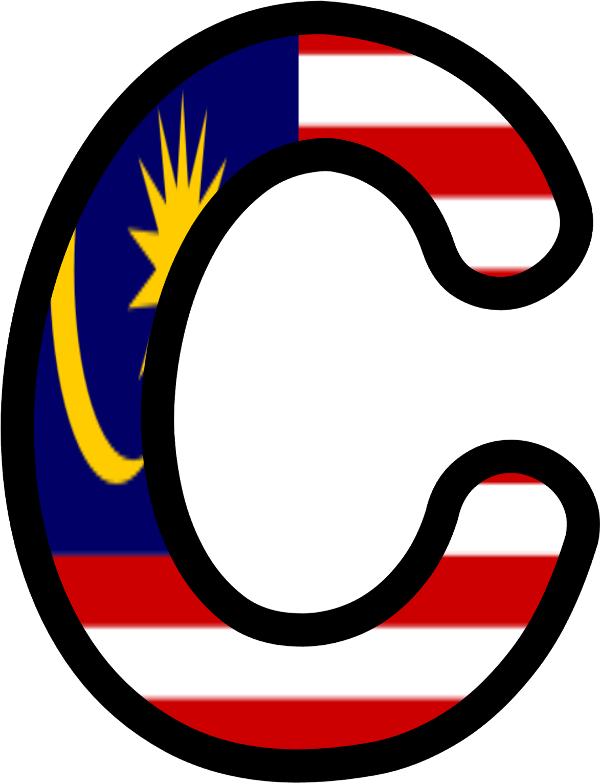 Malaysian Flag Stylized Letter C