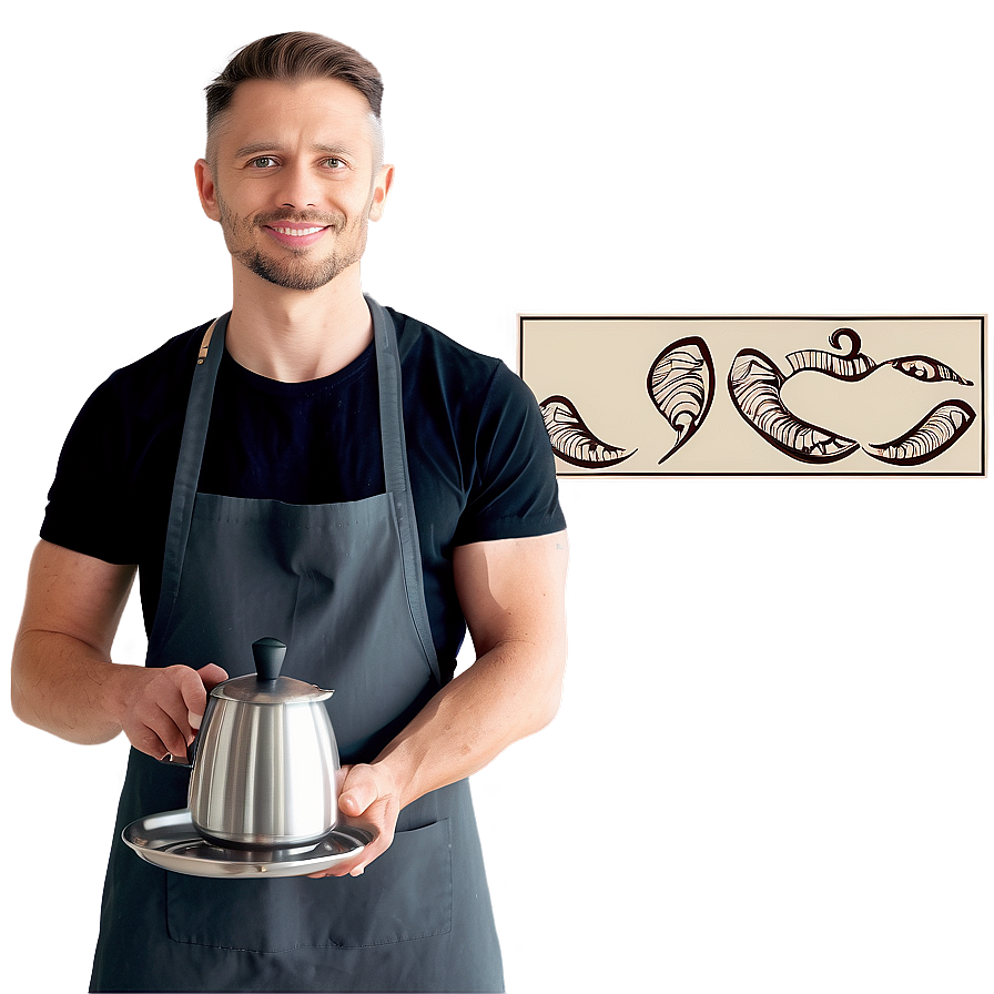 Male Barista Serving Coffee Png 23