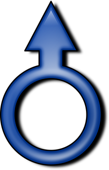 Male Symbol Blue Background