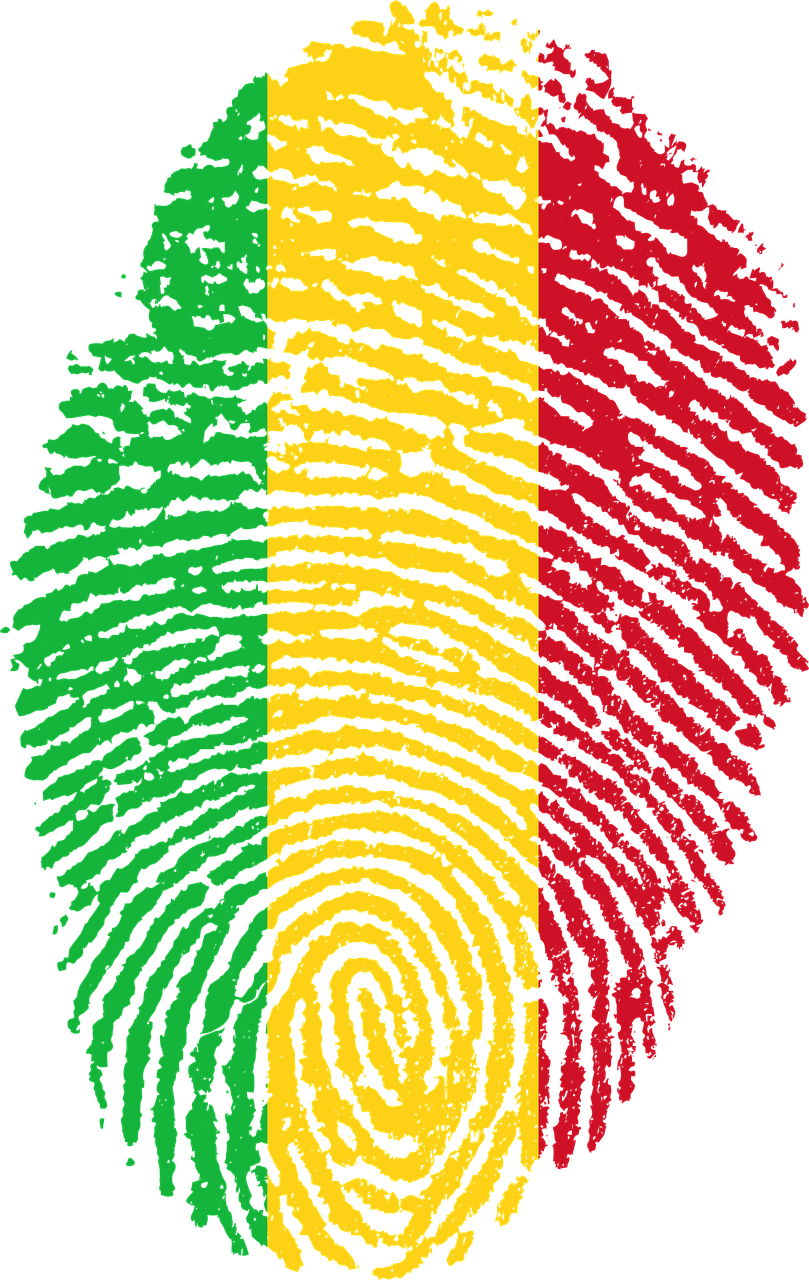 Mali Flag Fingerprint Art