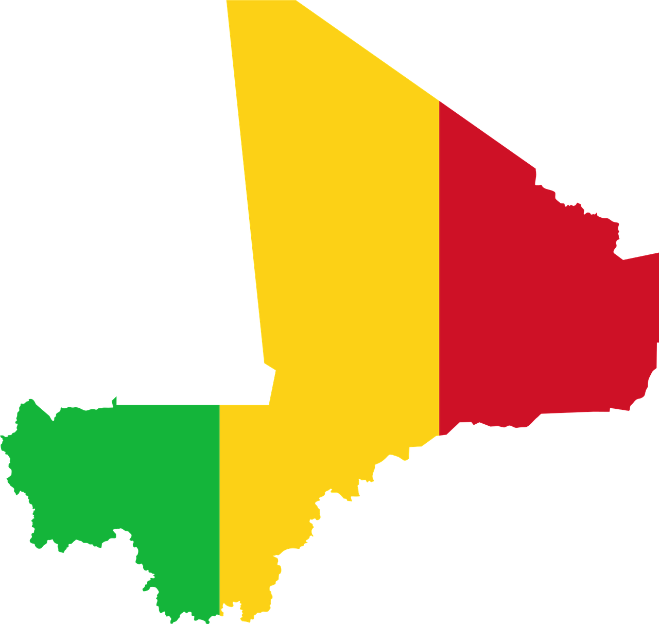 Mali Map Colorful Silhouette