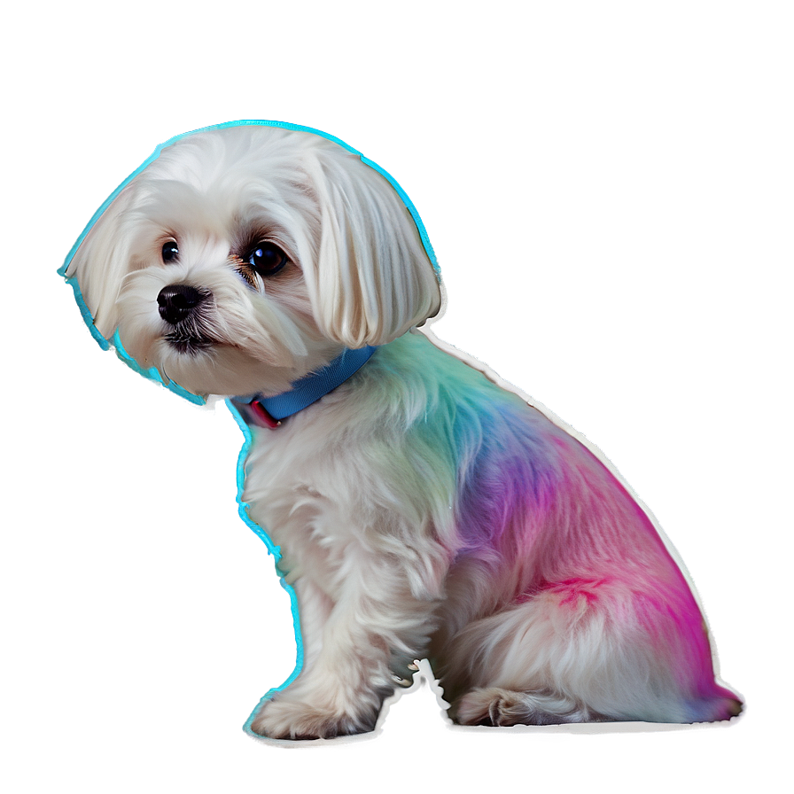 Maltese With Colorful Background Png 06282024