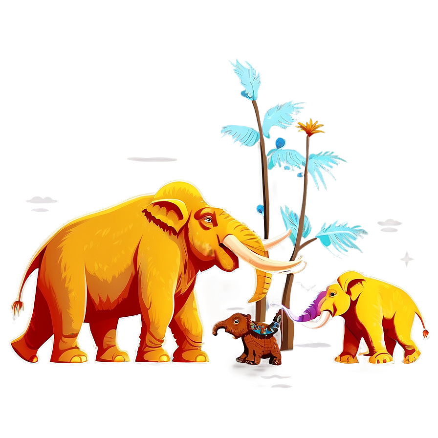 Mammoth Family Scene Png 36