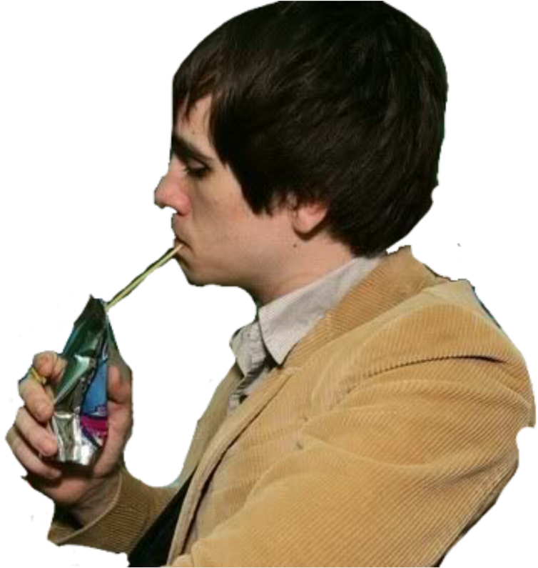 Man Drinking Capri Sun