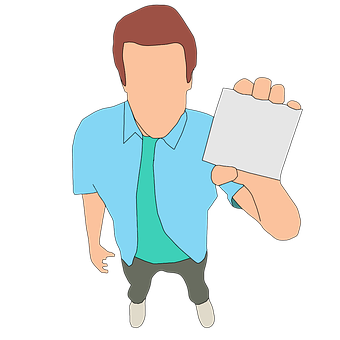 Man Holding Blank Card