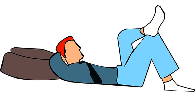 Man Lying Down Relaxing Vector