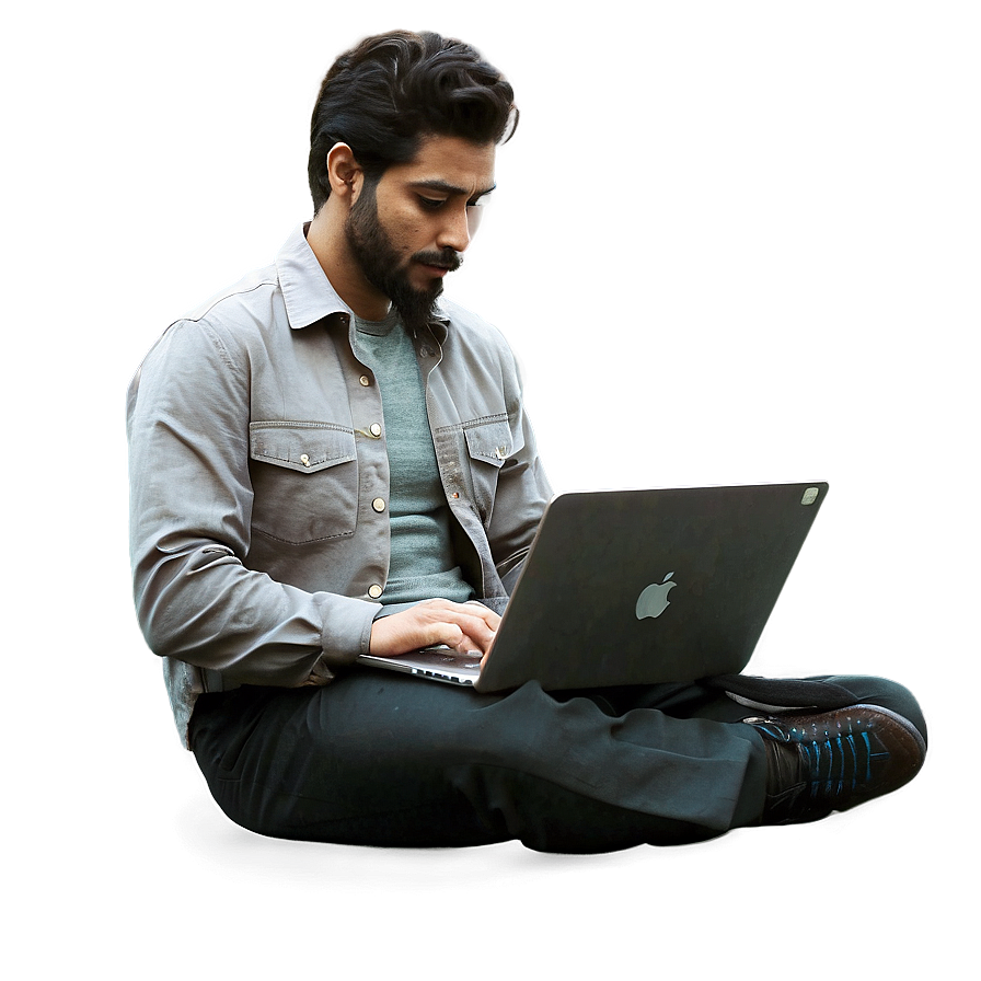 Man On Laptop Png Xvn