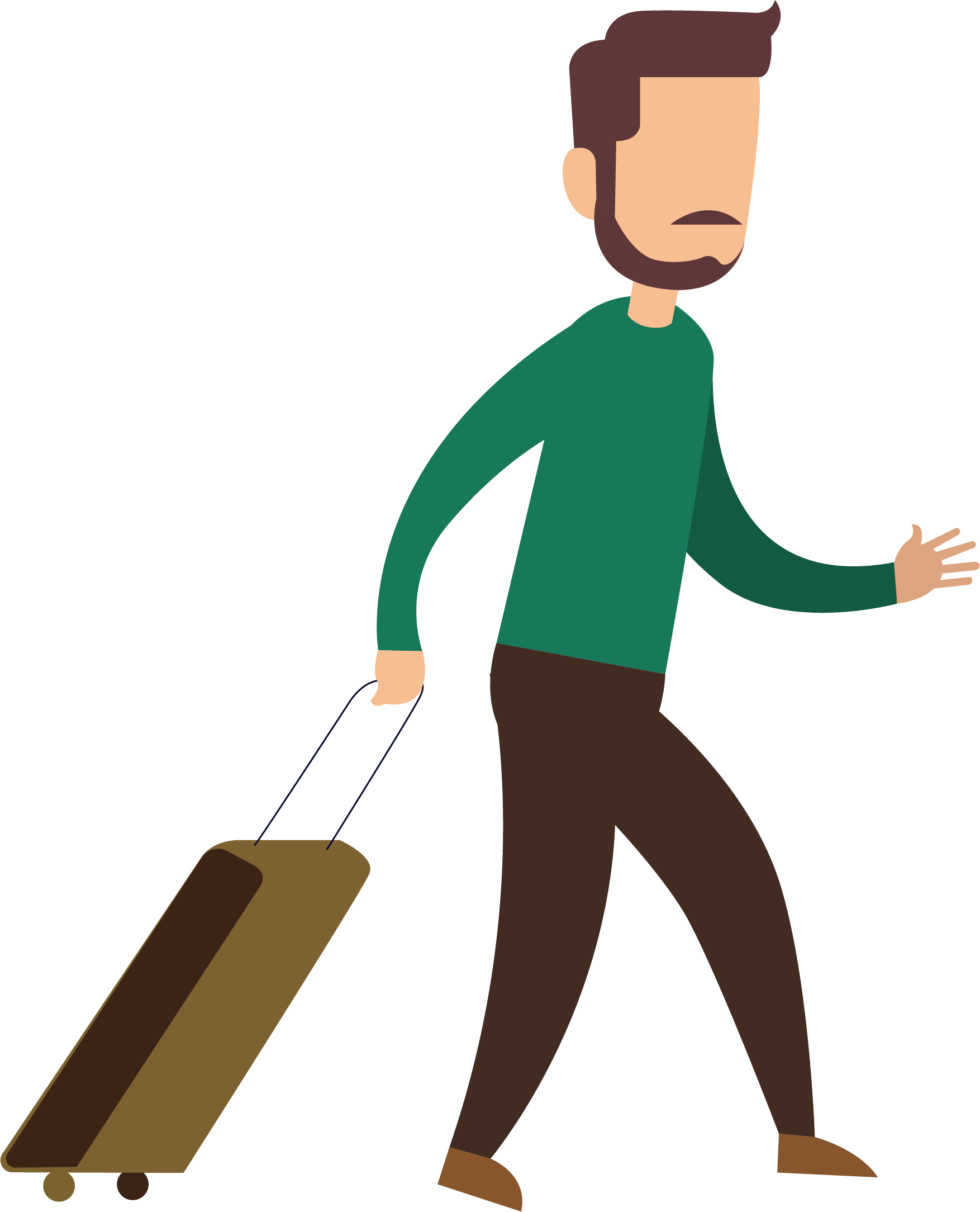 Man Pulling Suitcase Travel Vector