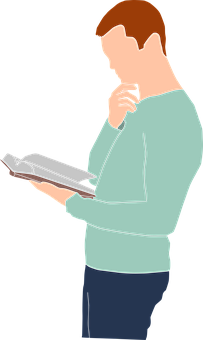 Man Reading Book Illustration